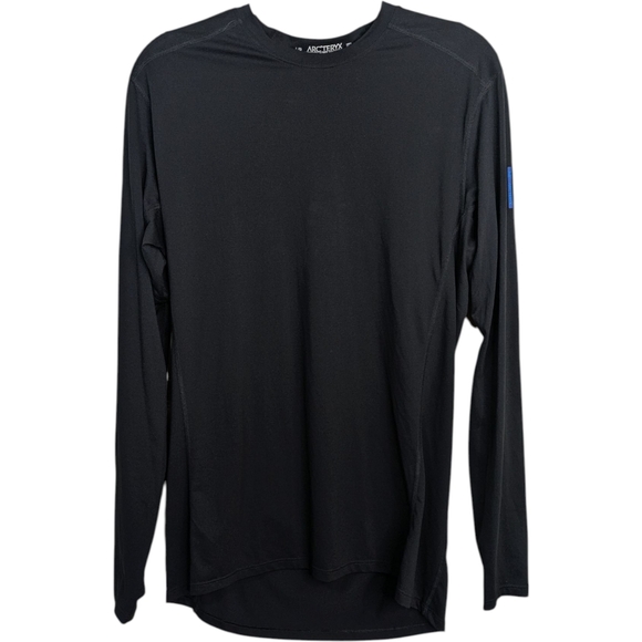 Arc'teryx Mens Black Long Sleeve Base Layer Crew Neck Shirt Large Outdoor Active - Picture 1 of 7